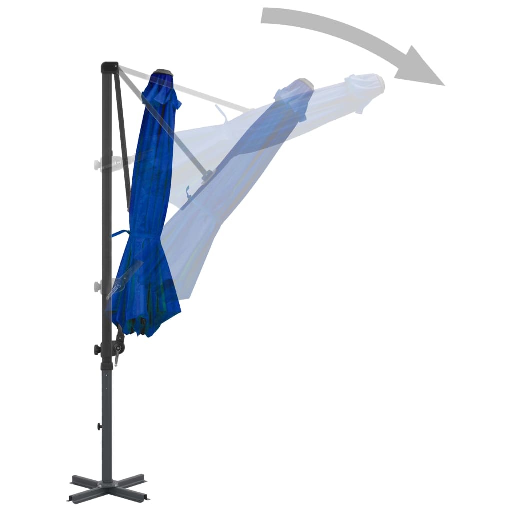 VidaXL Zweefparasol met aluminium paal 300 cm azuurblauw