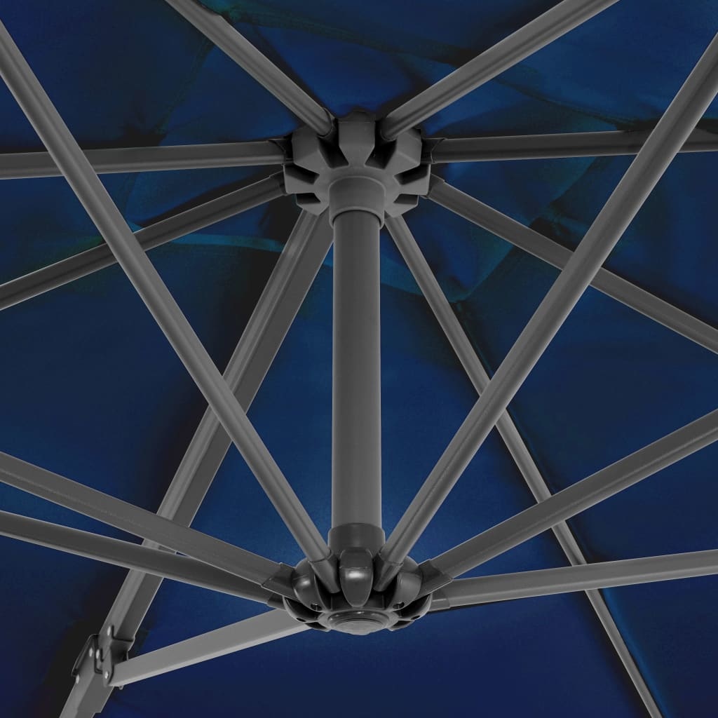 VidaXL Zweefparasol met aluminium paal 250x250 cm azuurblauw