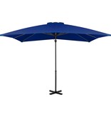 VidaXL Zweefparasol met aluminium paal 250x250 cm azuurblauw