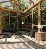 vidaXL 8-delige Loungeset met kussens poly rattan grijs