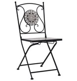 vidaXL Bistrostoelen mozaïek 2 st grijs