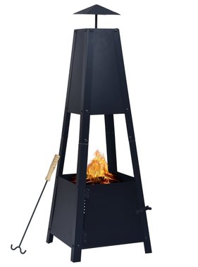 vidaXL Vuurplaats 35x35x99 cm staal zwart
