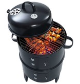 vidaXL Houtskoolroker barbecue-grill 3-in-1 40x80 cm