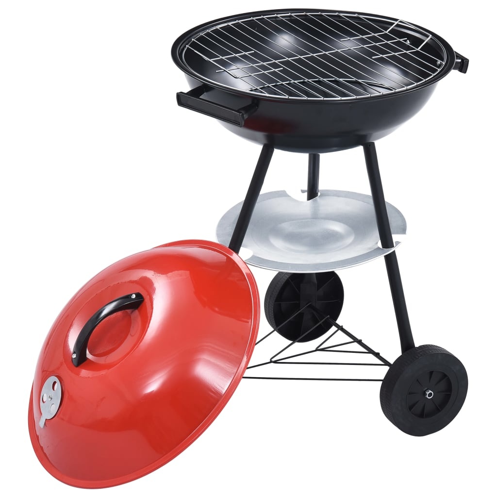 vidaXL Kogelbarbecue houtskool met wieltjes XXL 44 cm