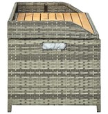 vidaXL Tuinopbergbank 120 cm poly rattan grijs