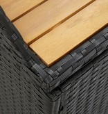 vidaXL Tuinopbergbank 120 cm poly rattan zwart