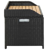 vidaXL Tuinopbergbank 120 cm poly rattan zwart