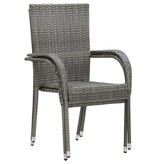 vidaXL Tuinstoelen stapelbaar 2 st poly rattan grijs