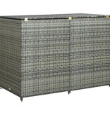 vidaXL Containerberging dubbel 148x77x111 cm poly rattan antraciet