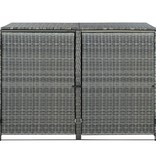 vidaXL Containerberging dubbel 148x77x111 cm poly rattan antraciet