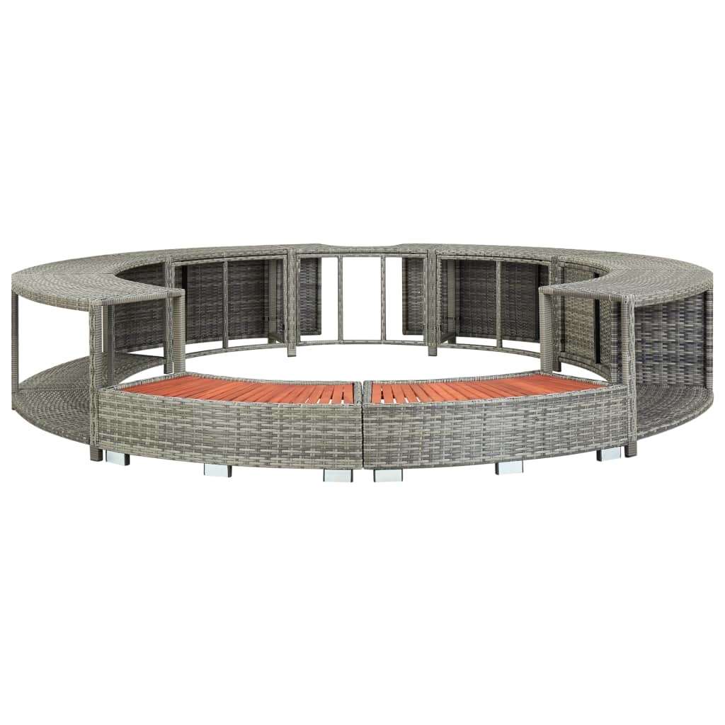 VidaXL Spa-ombouw poly rattan grijs
