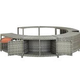 vidaXL Spa-ombouw poly rattan grijs