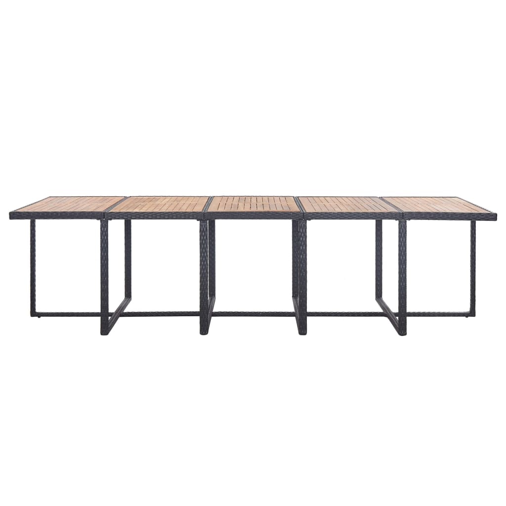 VidaXL 15-delige Tuinset met kussens poly rattan zwart