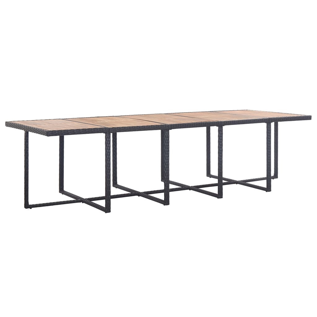VidaXL 15-delige Tuinset met kussens poly rattan zwart
