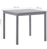 vidaXL Tuintafel 80x80x74 cm massief acaciahout grijs