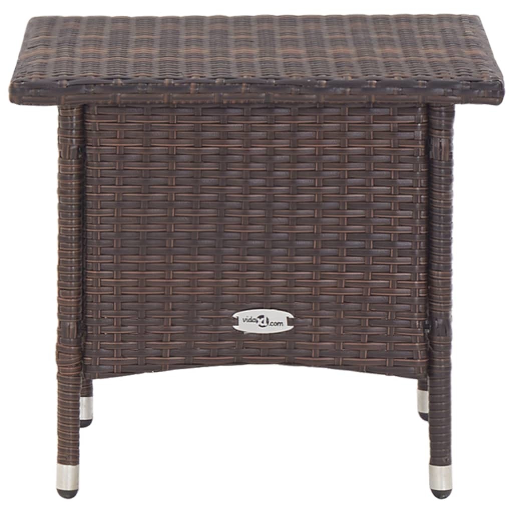 vidaXL Theetafel 50x50x47 cm poly rattan bruin