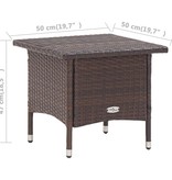 vidaXL Theetafel 50x50x47 cm poly rattan bruin