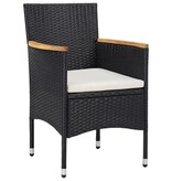 vidaXL Tuinstoelen 2 st poly rattan zwart