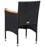 vidaXL Tuinstoelen 2 st poly rattan zwart