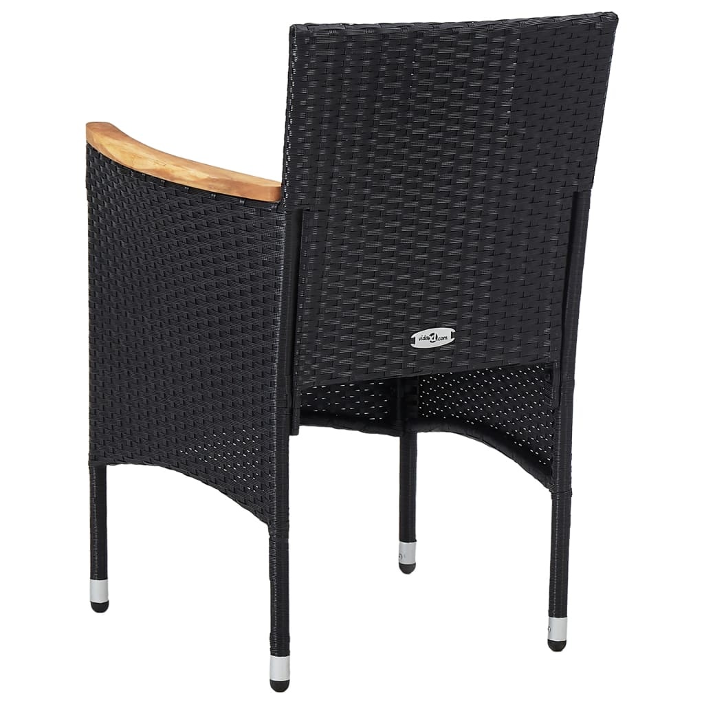 vidaXL Tuinstoelen 2 st poly rattan zwart