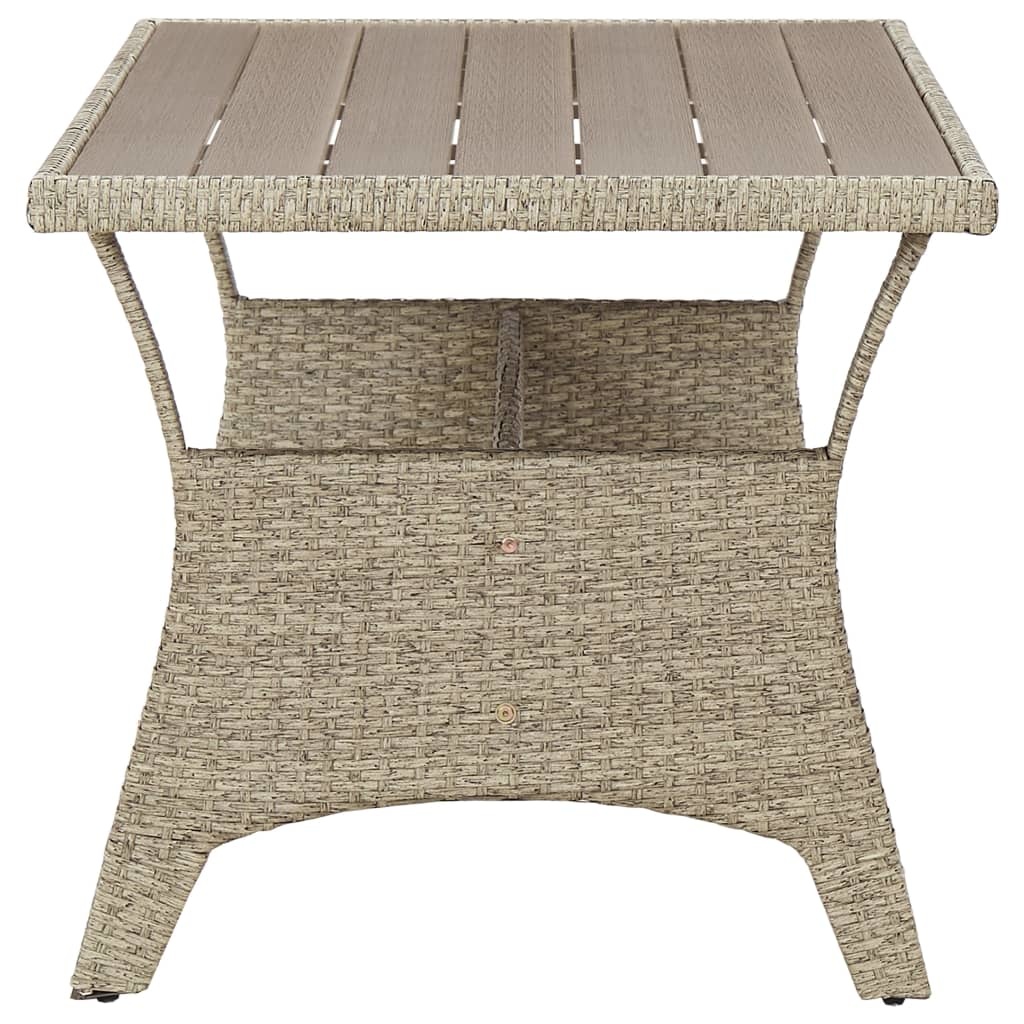 VidaXL Tuintafel 130x70x66 cm poly rattan grijs