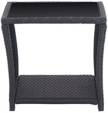 vidaXL 3-delige Bistroset met kussens poly rattan zwart