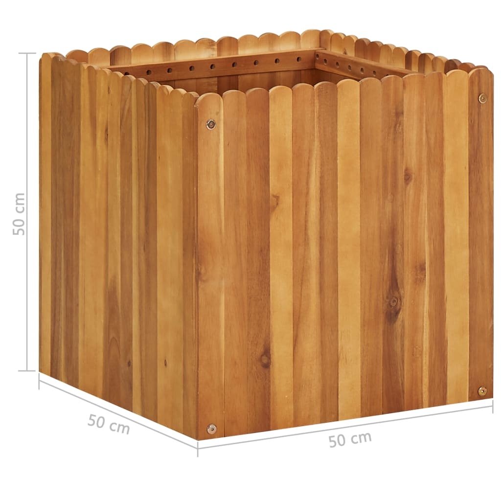 vidaXL Plantenbak verhoogd 50x50x50 cm massief acaciahout