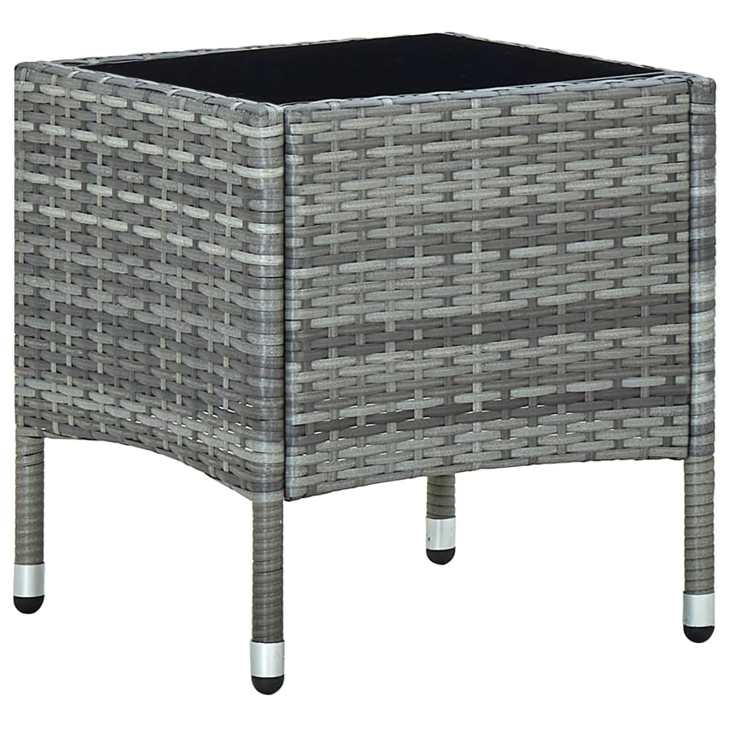 VidaXL Tuintafel 40x40x45 cm poly rattan grijs