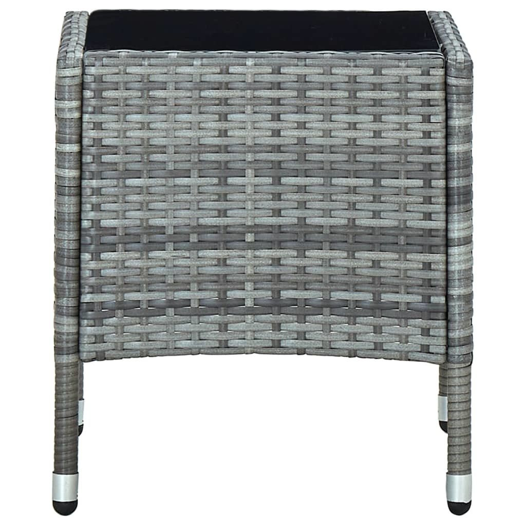 VidaXL Tuintafel 40x40x45 cm poly rattan grijs