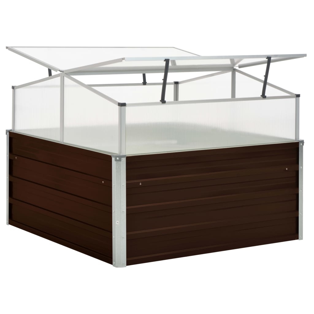 VidaXL Tuinkas 100x100x85 cm gegalvaniseerd staal bruin