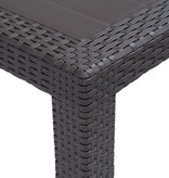 vidaXL Tuintafel 220x90x72 cm rattan-look kunststof bruin