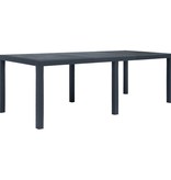 vidaXL Tuintafel 220x90x72 cm rattan-look kunststof antraciet