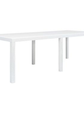 vidaXL Tuintafel 220x90x72 cm rattan-look kunststof wit