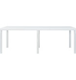 vidaXL Tuintafel 220x90x72 cm rattan-look kunststof wit