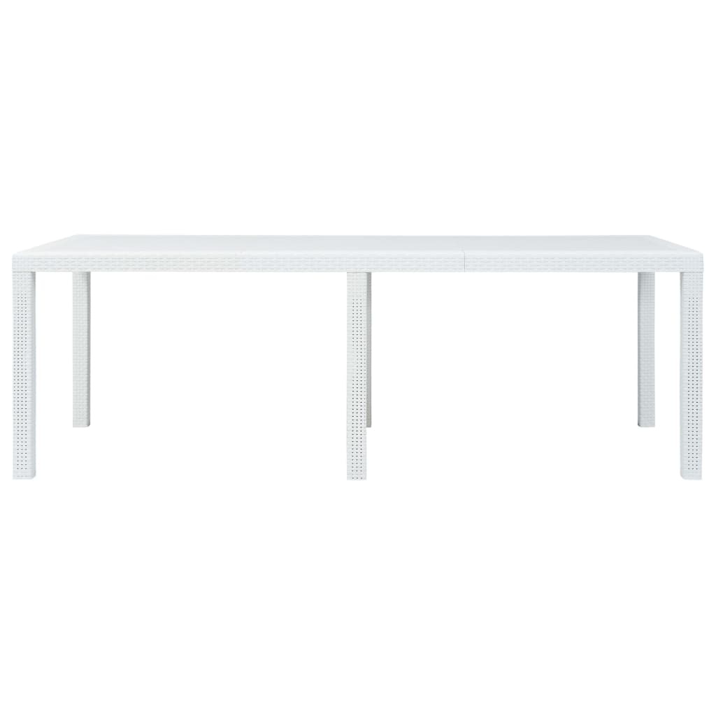 vidaXL Tuintafel 220x90x72 cm rattan-look kunststof wit