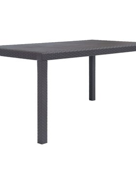 vidaXL Tuintafel 150x90x72 cm rattan-look kunststof bruin