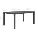 vidaXL Tuintafel 150x90x72 cm rattan-look kunststof bruin