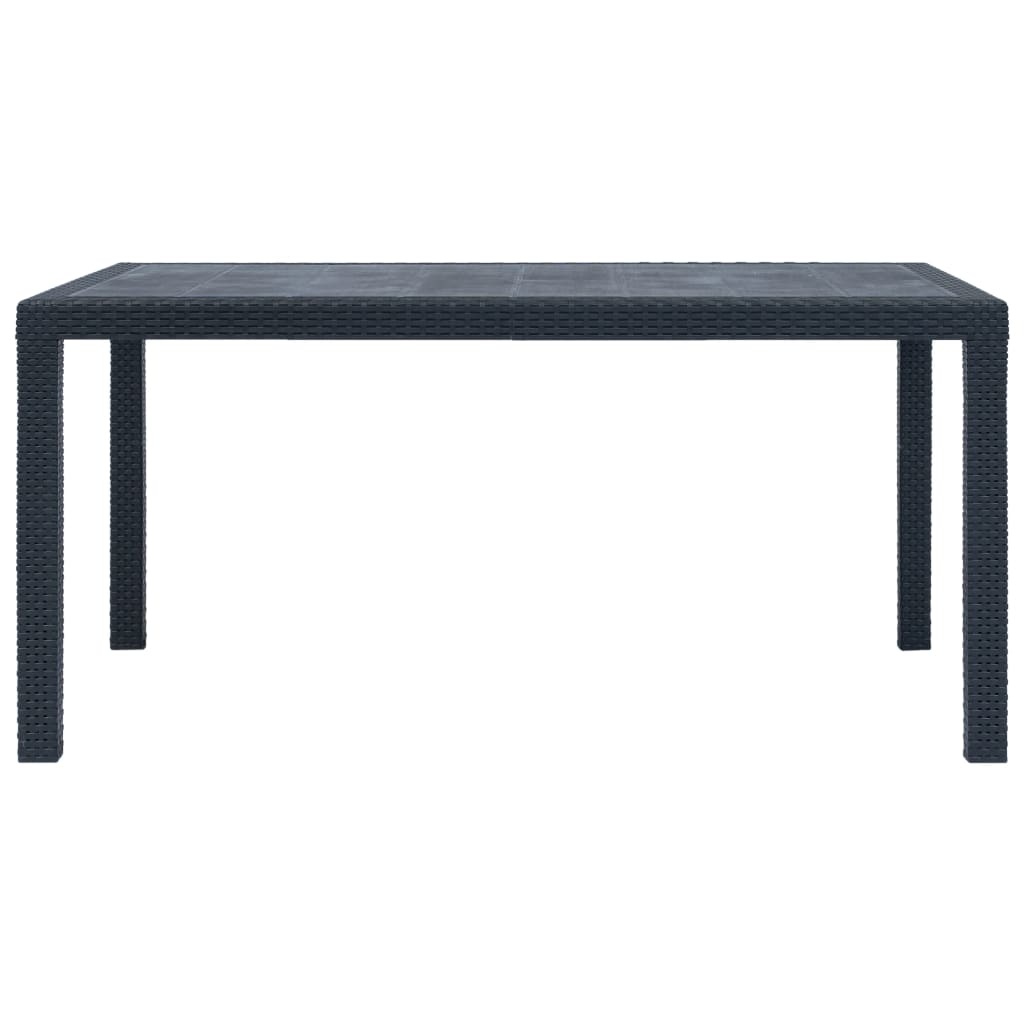 vidaXL Tuintafel 150x90x72 cm rattan-look kunststof antraciet