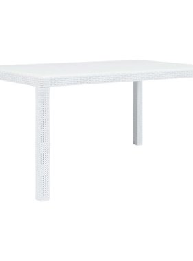 vidaXL Tuintafel 150x90x72 cm rattan-look kunststof wit