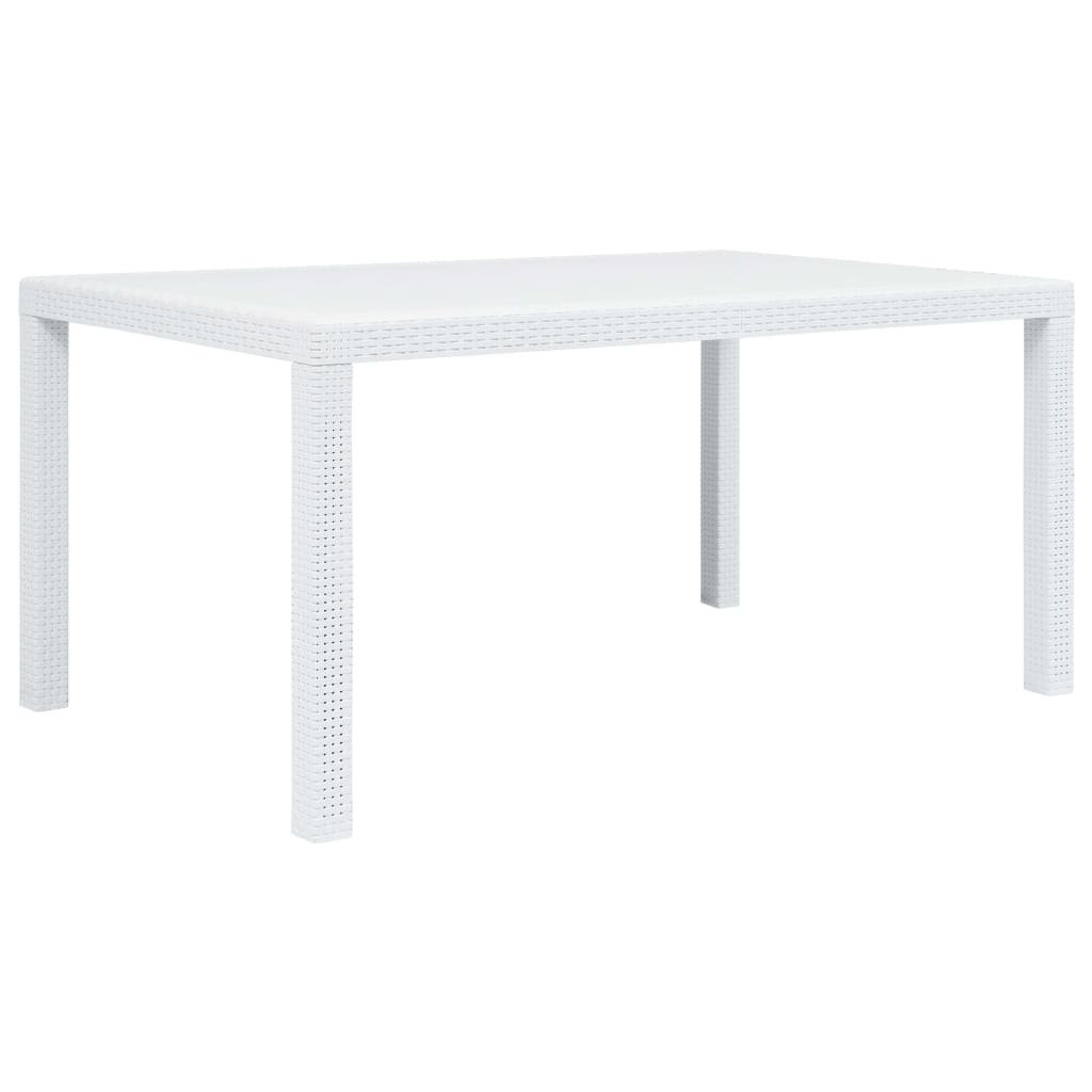 vidaXL Tuintafel 150x90x72 cm rattan-look kunststof wit