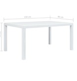 vidaXL Tuintafel 150x90x72 cm rattan-look kunststof wit