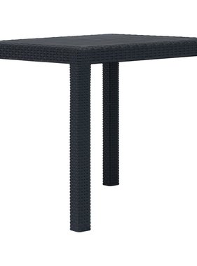 vidaXL Tuintafel 79x79x72 cm rattan-look kunststof antraciet