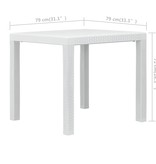 vidaXL Tuintafel 79x79x72 cm rattan-look kunststof wit