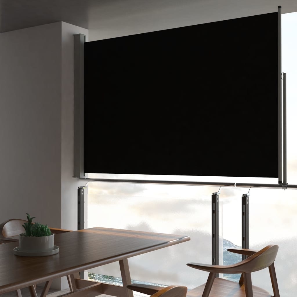 VidaXL Tuinscherm uittrekbaar 160x300 cm zwart