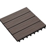 vidaXL Terrastegels diep reliëf 30x30 cm 1 m² HKC donkerbruin 11 st