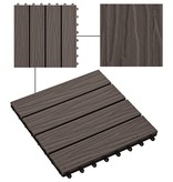 VidaXL Terrastegels diep reliëf 30x30 cm 1 m² HKC donkerbruin 11 st