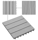 vidaXL Terrastegels diep reliëf 30x30 cm 1 m² HKC grijs 11 st