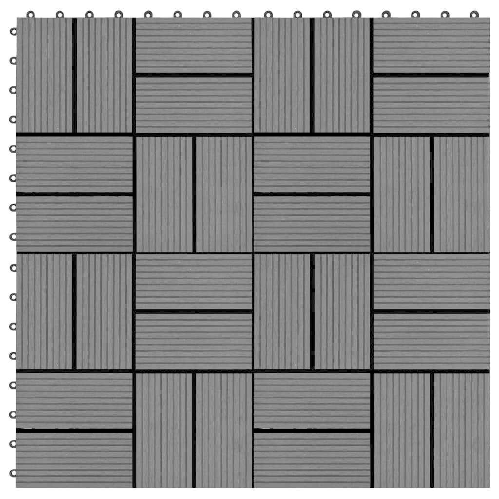 vidaXL Terrastegels 30x30 cm 1 m² HKC zwart 11 st