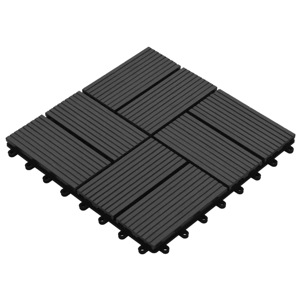 VidaXL Terrastegels 30x30 cm 1 m² HKC zwart 11 st