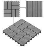 vidaXL Terrastegels 30x30 cm 1 m² HKC zwart 11 st